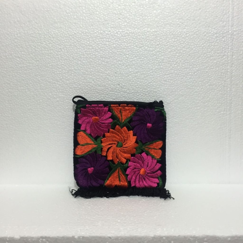 Bolsa artesanal de tela con terciopelo (chica) al mayoreo — Imagen 2