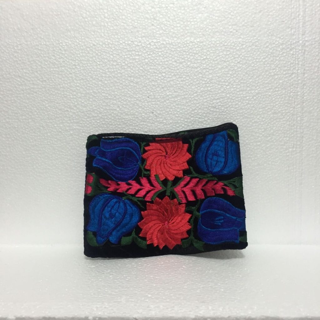 Bolsa artesanal de tela con terciopelo (grande) al mayoreo — Imagen 2