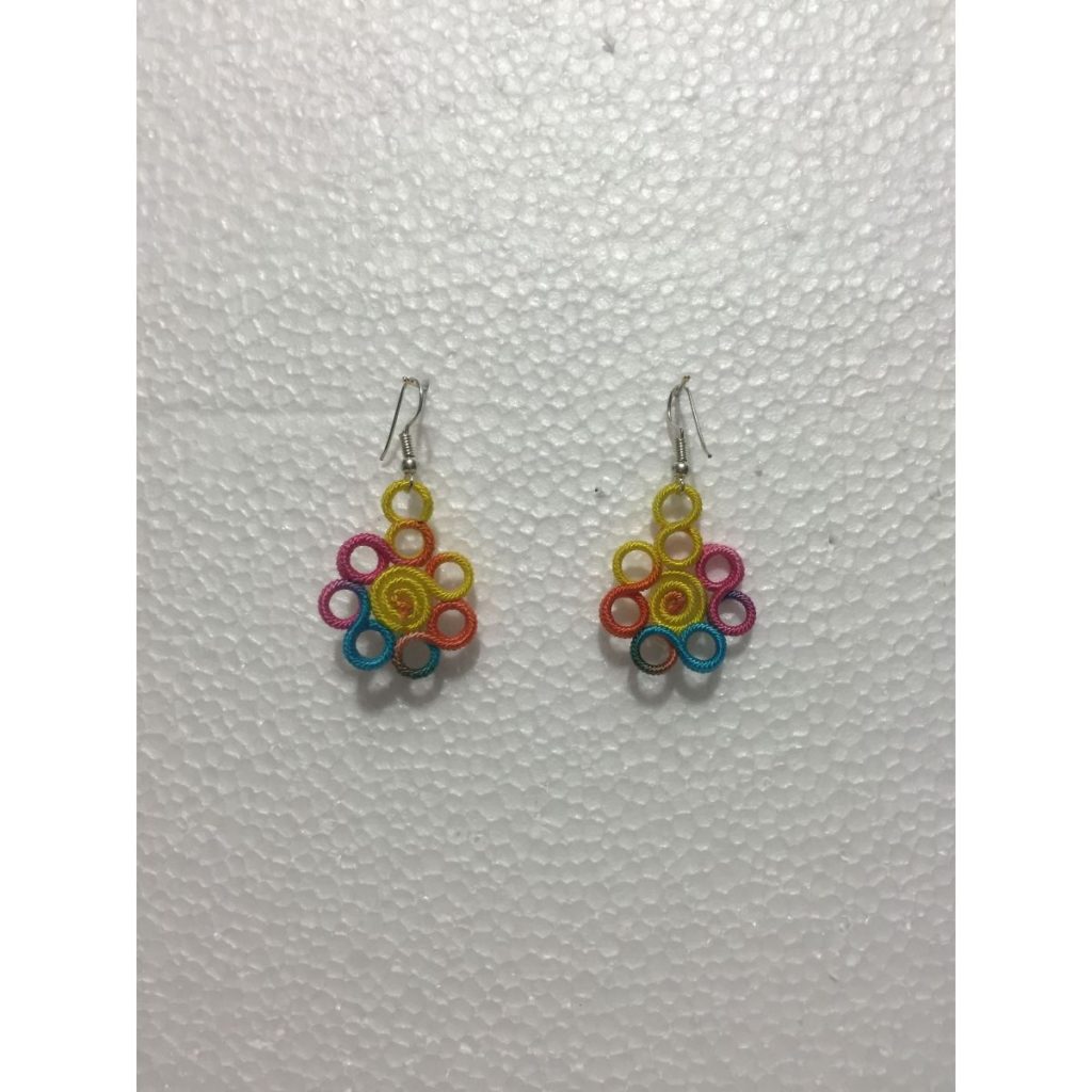 Aretes artesanales tejido al mayoreo — Imagen 2
